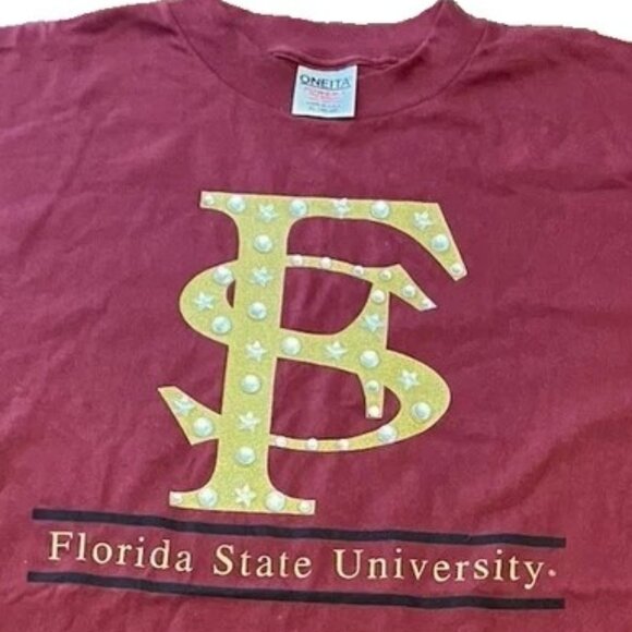 NWOT VINTAGE ONEITA XL FSU Florida State Seminoles Single Stitch T Shirt Garnet - Picture 5 of 7
